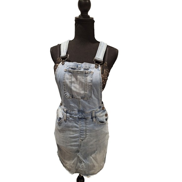 Kancan Small Overall Blue Jean Denim Dress - Picture 7 of 8